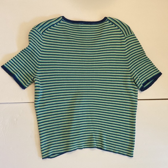 ❌ DONATED J. CREW VTG 90’s Short Sleeve Knit Ribbed Sweater Top 100% Cotton - Picture 9 of 10